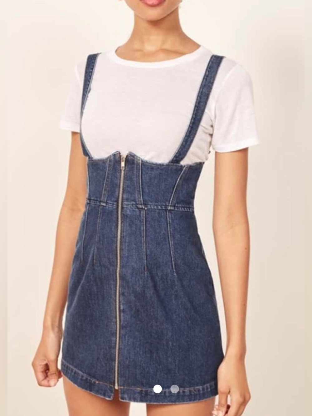 Reformation Women’s Kayla Denim Corset Mini Dress Size 0